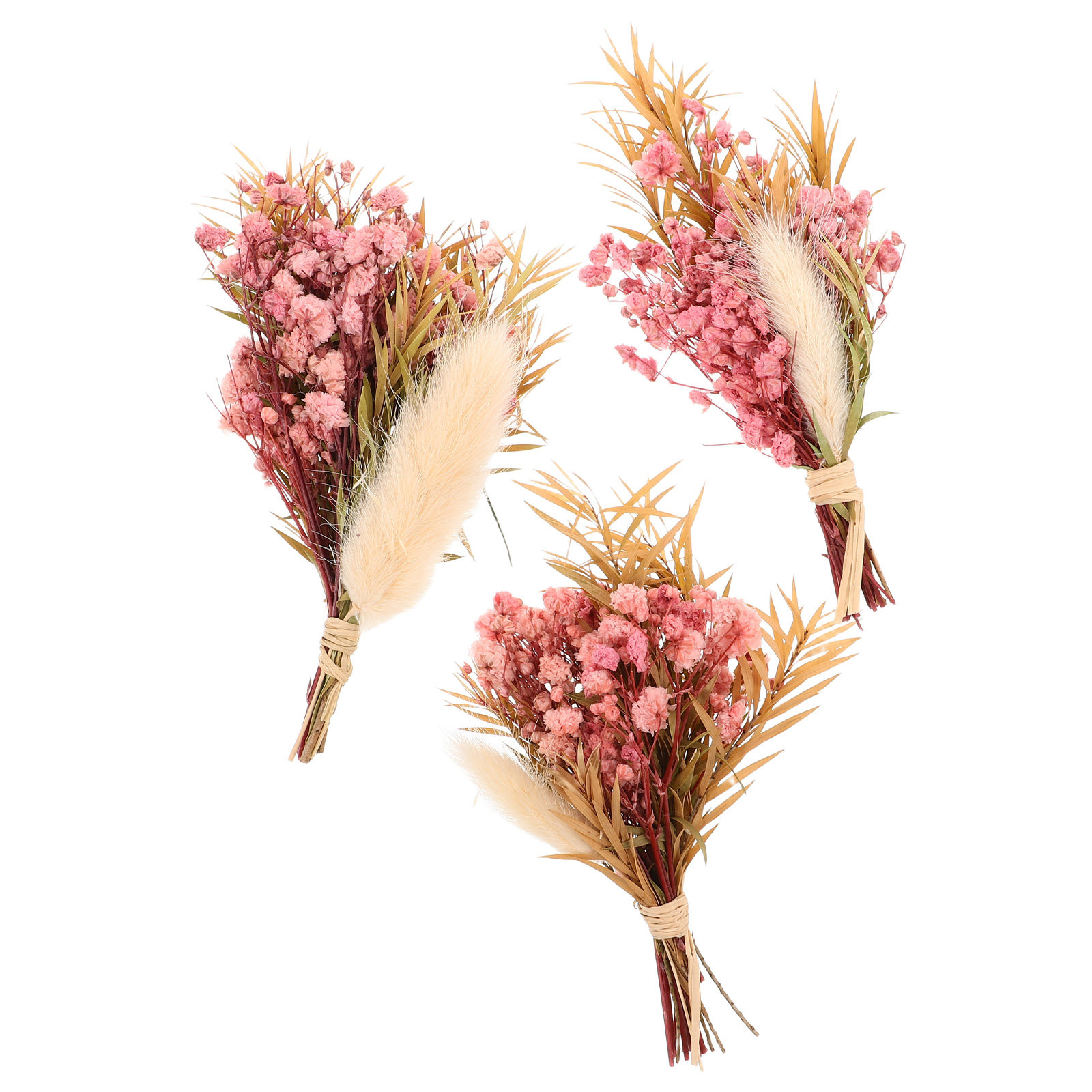 Baby Breath Dried - 3Pcs Mini Dried Floral Bouquet Natural