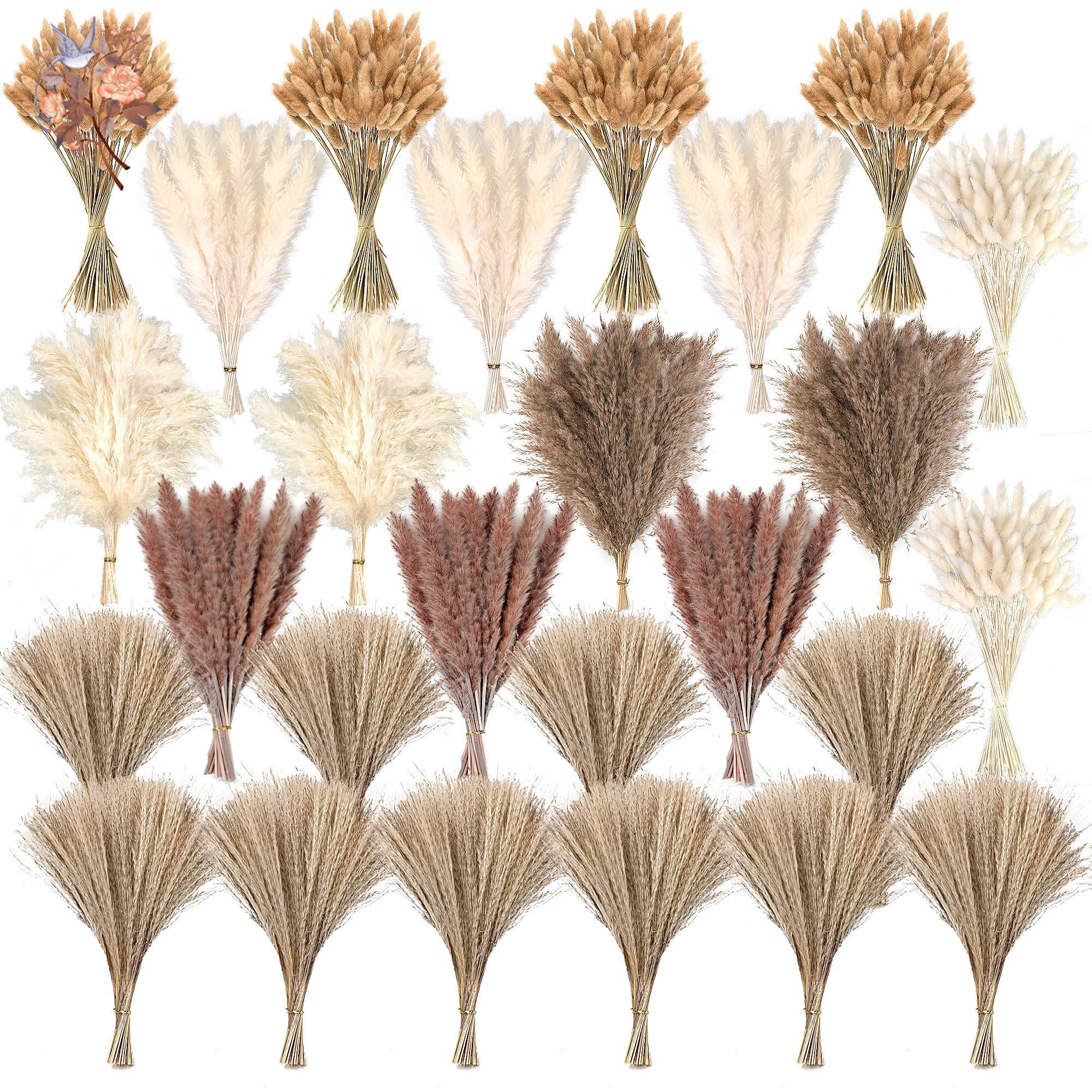 Baby Breath Dried - 300Pcs Natural Large Pampas Grass Dried