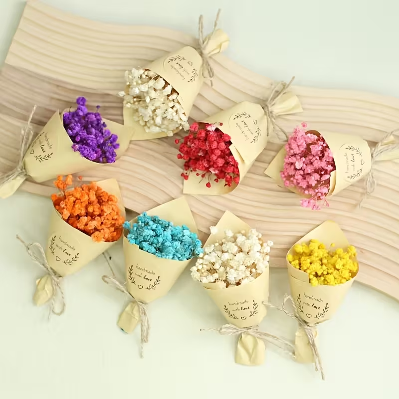 Baby Breath Dried - 1-piece mini dried flower bouquet -