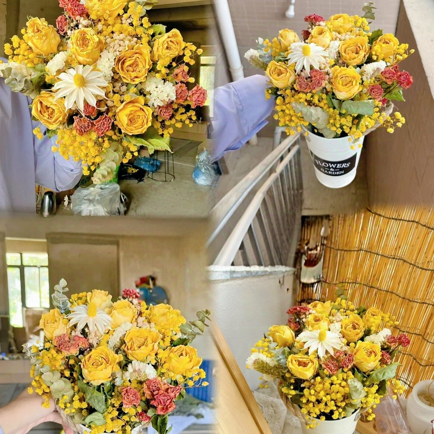 Natural Dried Yellow Rose & Ba – Baby Breath Dried Bewertung und Preis